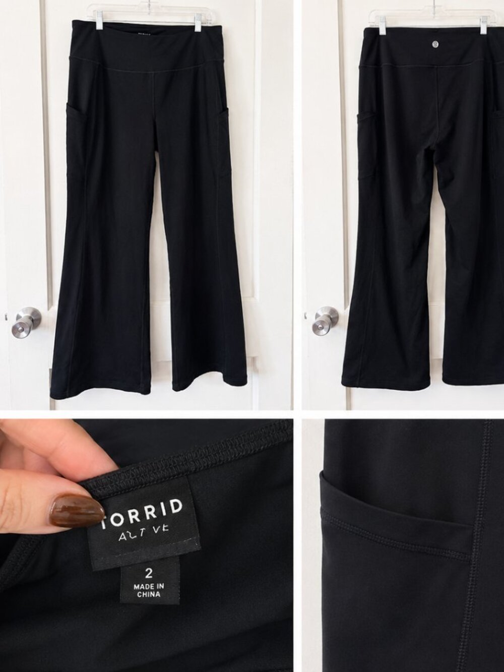 Torrid Black Flare Yoga Pants Size 2 Plus Size Activewear Pockets